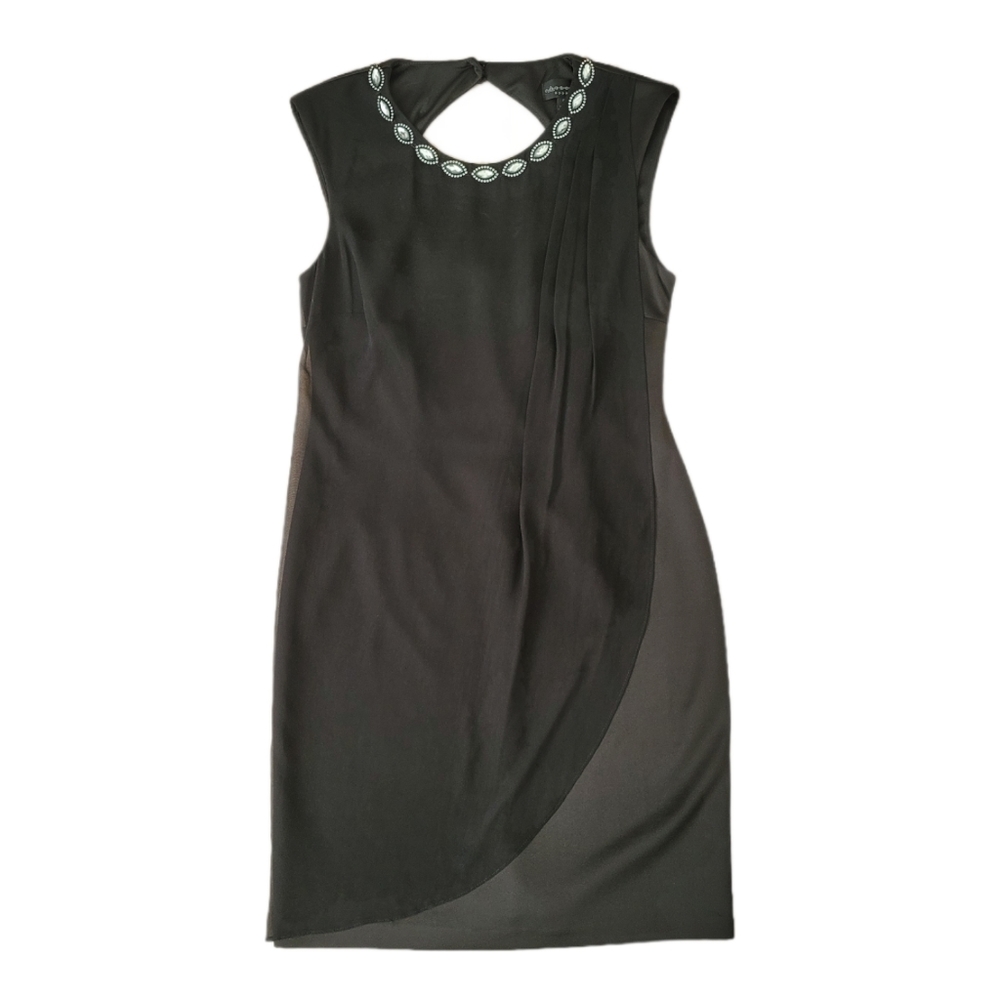 Black Dress with Rhinestones Neck Detail
